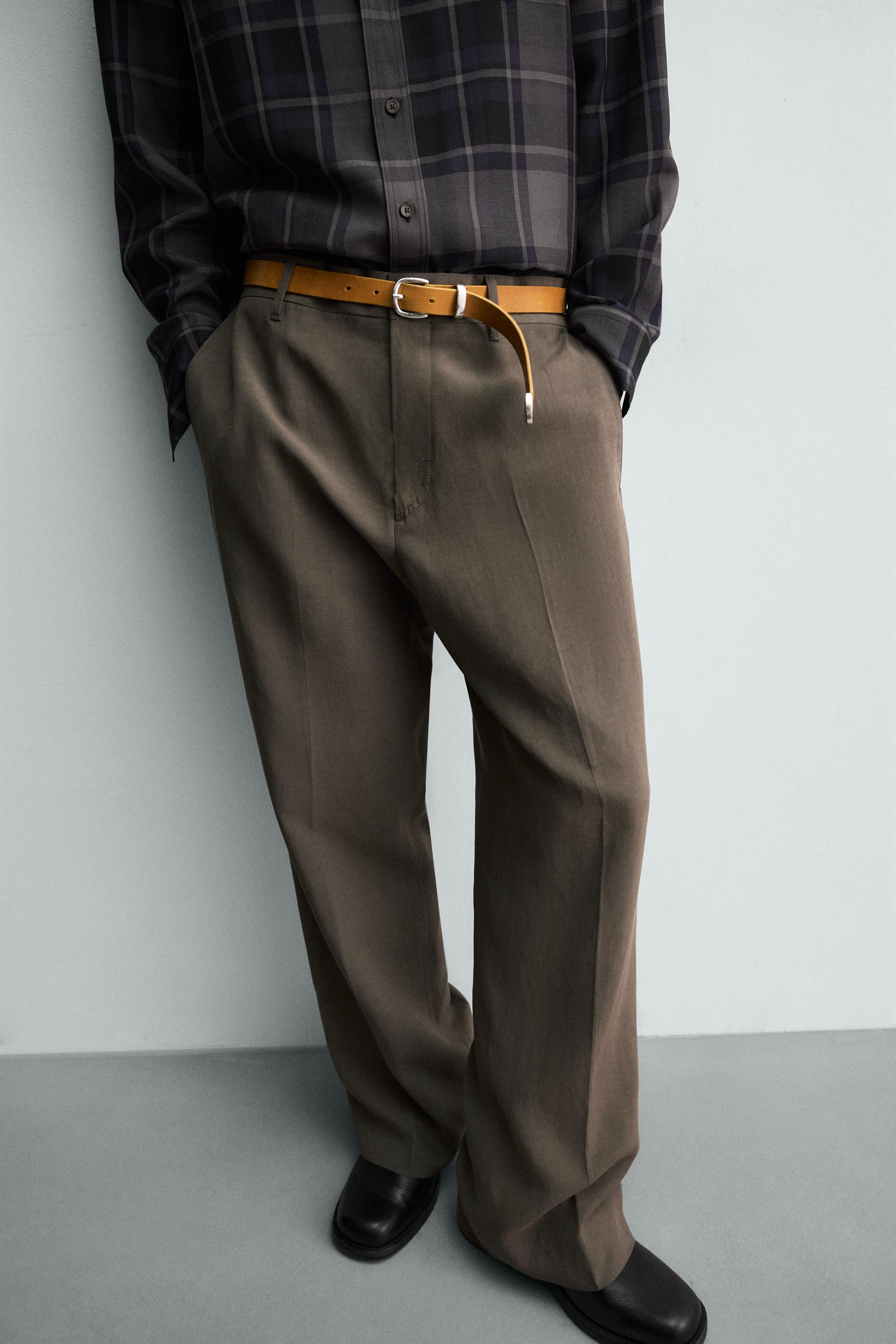 FLARE FIT VISCOSE - LINEN SUIT PANTS
